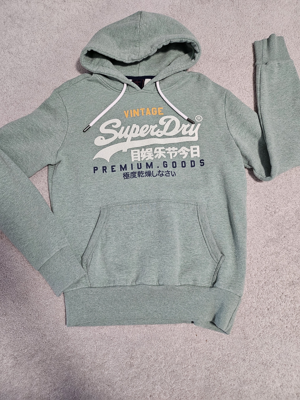Superdry Sage Green Logo Pullover Hoodie